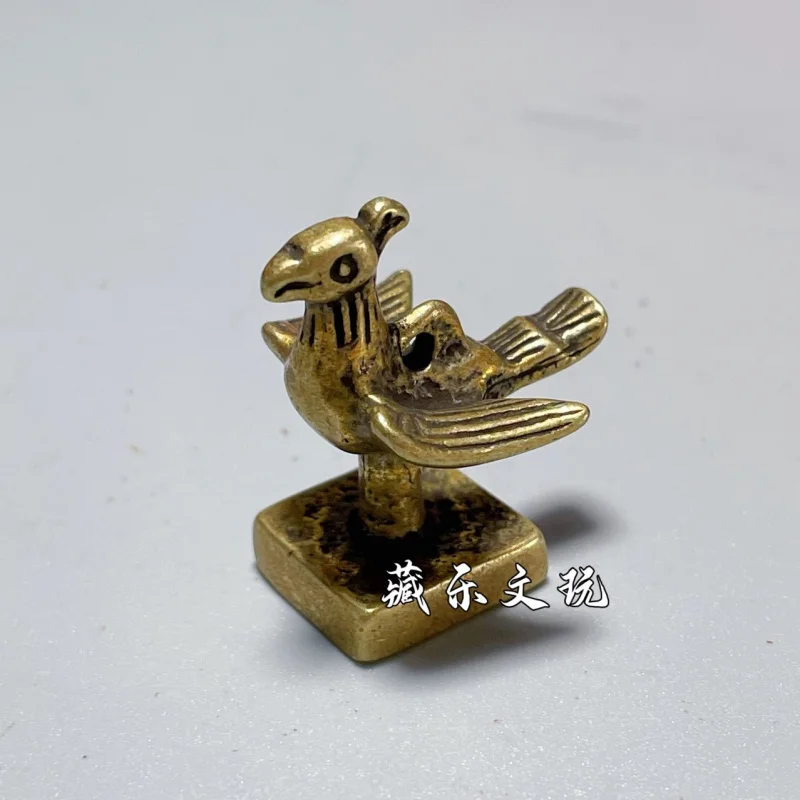 Wholesale Pure , Antique-Style Small Brass Vermilion Bird Copper , Name Seals, Jade Seal Blanks, Mini C