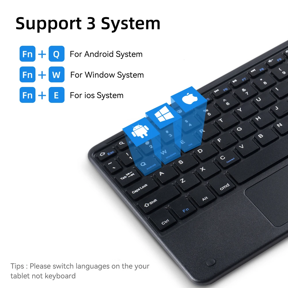 Teclado y ratón inalámbricos con panel táctil para iPad, Samsung, Xiaomi, Huawei, Mini teclado portátil ultrafino con Bluetooth, PC