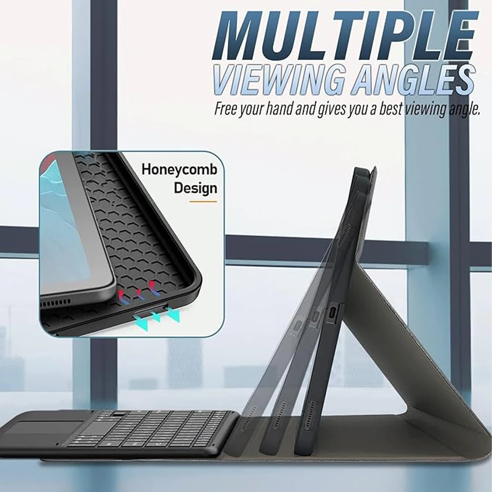 حافظة لهاتف Redmi Pad Pro مقاس 12.1 بوصة، غطاء لوحة مفاتيح بلوتوث لهاتف Xiaomi POCO Pad 12.1 بوصة 2024