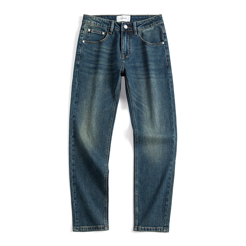 

European Cut Slim-Fit Stretch Business Chinos Denim Jeans for Men - 2025 Autumn Trendy Contemporary Straight Leg Trousers Pants