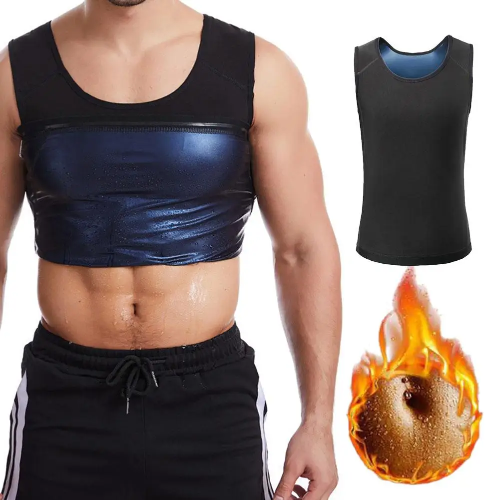 

Men Silver Ion Coating Thermo Sweat Sauna Vest Body Shapewear Slimming Shapers Tops Trainer Tank Burning Waist Fat Effect J3P4