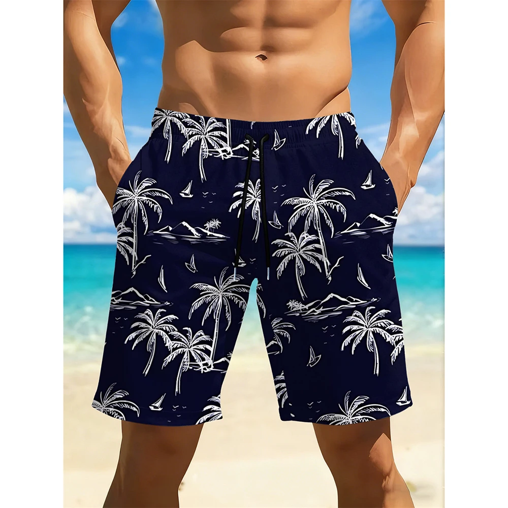 Summer Sea Beach Vacation Casual Beach Short For Men All Over Print Funny Fashion Quick Dry Drawstring Hawaii Style Board Shorts