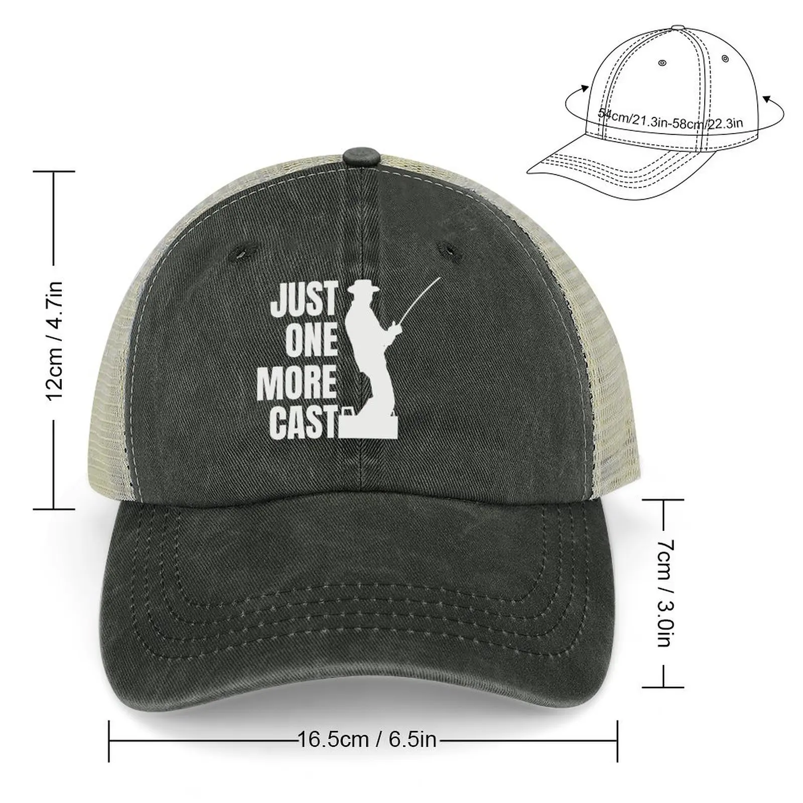 Just one more cast I promise - I got fish to catch Cowboy Hat Hip Hop Hat Man Luxury dad hat Baseball Cap Male Women's