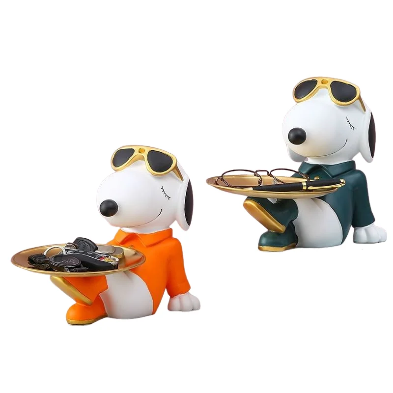 Snoopy Entrance Storage Ornament Kawaii Living Room Table Creative Decoration Ins Korean Cartoon Anime Friend Birthday Gift