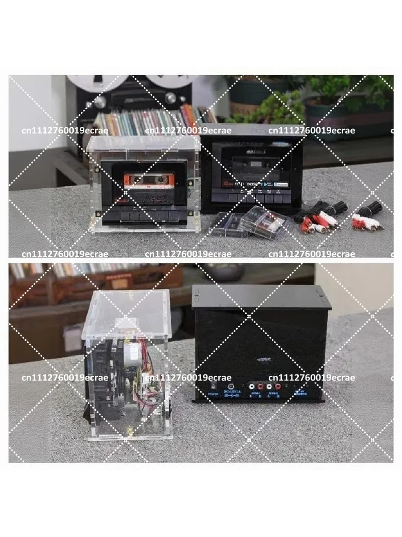 Mini Open Disc Bluetooth Cassette Player Recorder, Retro Portable Tape Player for Music Recording