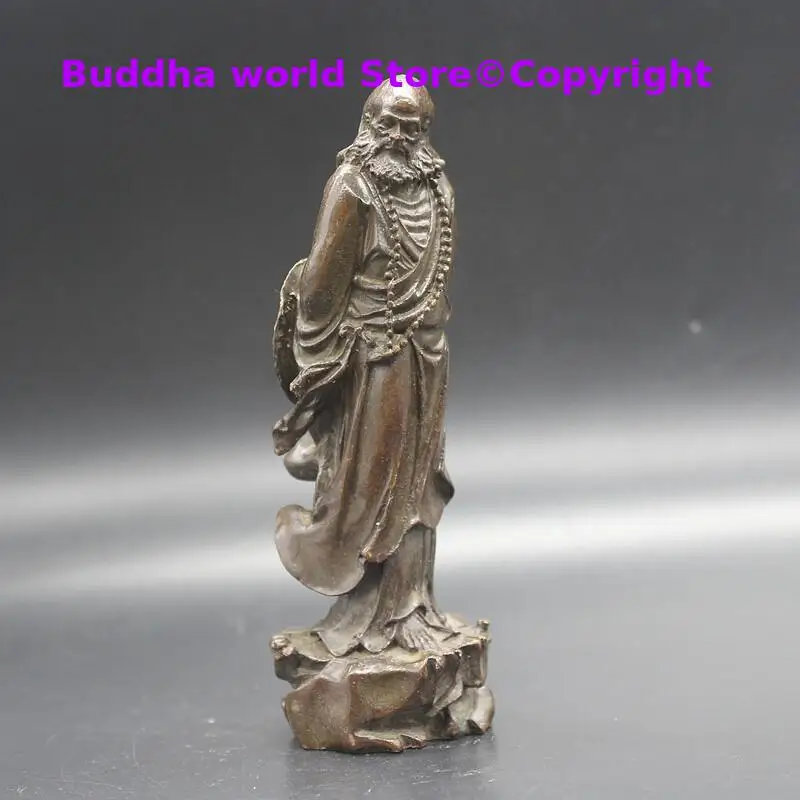 Special offer Buddhism Dharma Bodhidharma archaic small Buddha statue bronze carving Buddhist Hall Offering Ornament