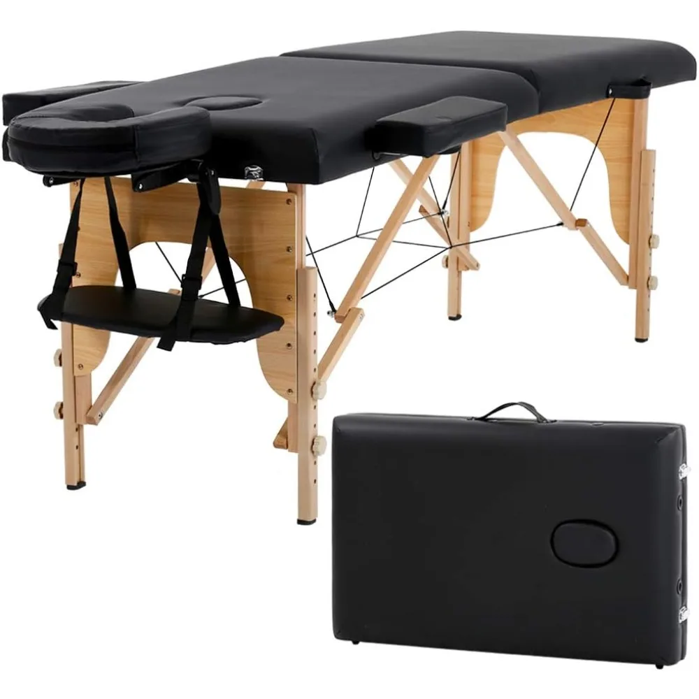 

Portable Massage Bed Spa 73 Inches Long 24 Inchs Wide 2 Fold Massage Table Pad Carry Case Massage