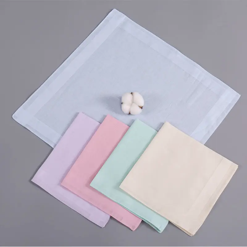 10Pcs Old-fashioned Antique Pure Cotton Women's Portable Sweat Wipe Thin Sweat-absorbing Adult Handkerchief Square Towel Wedding
