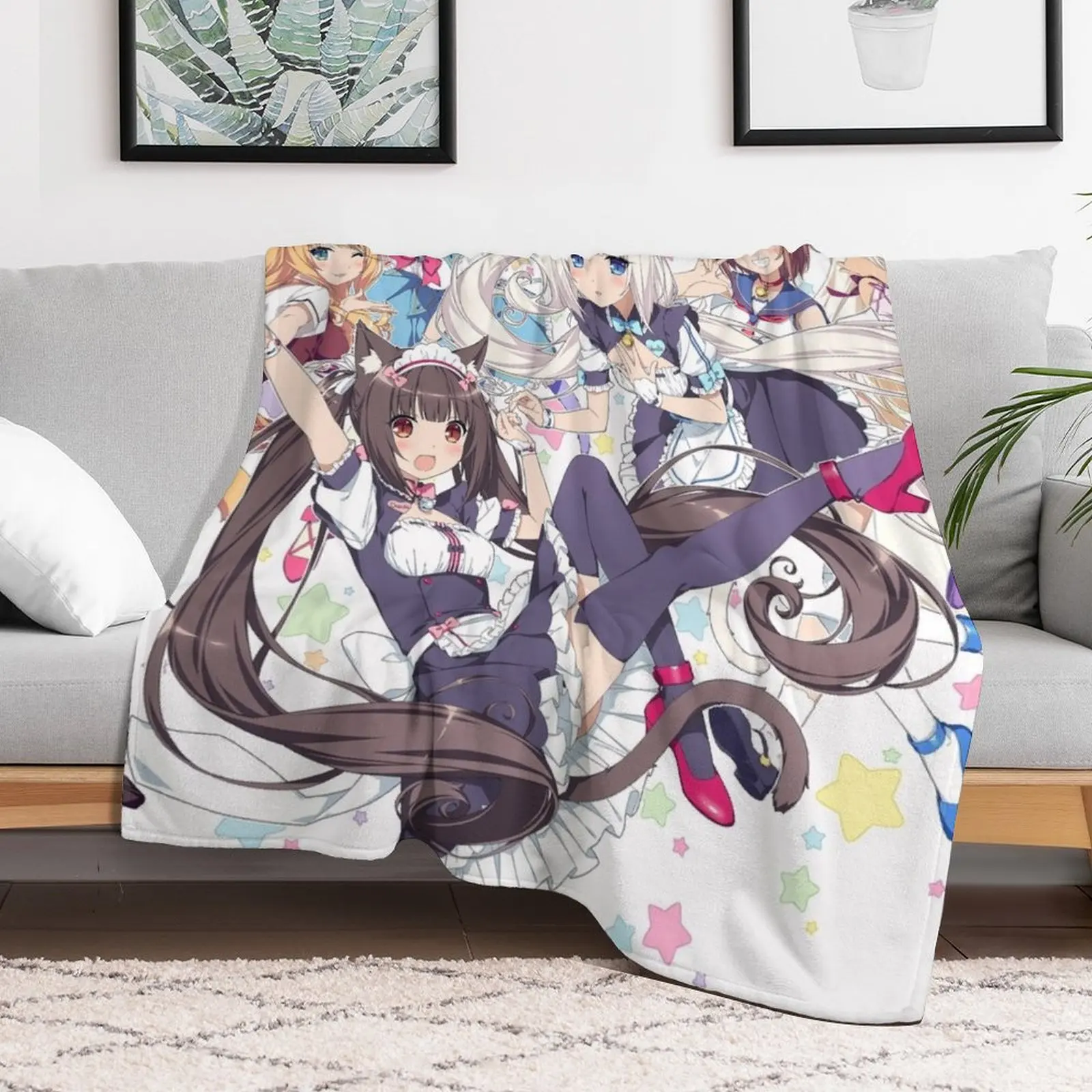 Nekopara 3 Throw Blanket Bed linens Quilt Giant Sofa Blankets