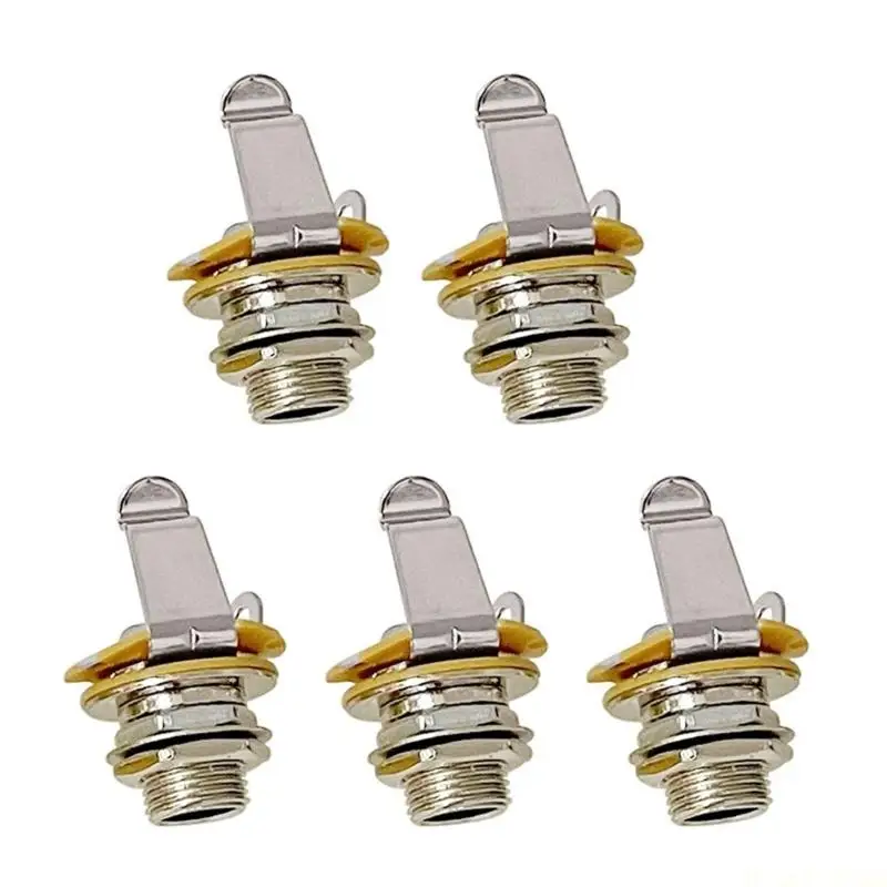 M5TC 5pack Guitar Jacks Nut Washers 6.35mm Output Jacks Connector Metal Part