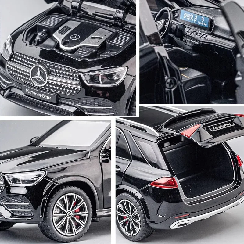 Mercedes-benz gle350合金suvカーモデル、1:24、サウンドとライト、プルバックダイキャストトイ、子供用ミニチュアカー、誕生日プレゼント