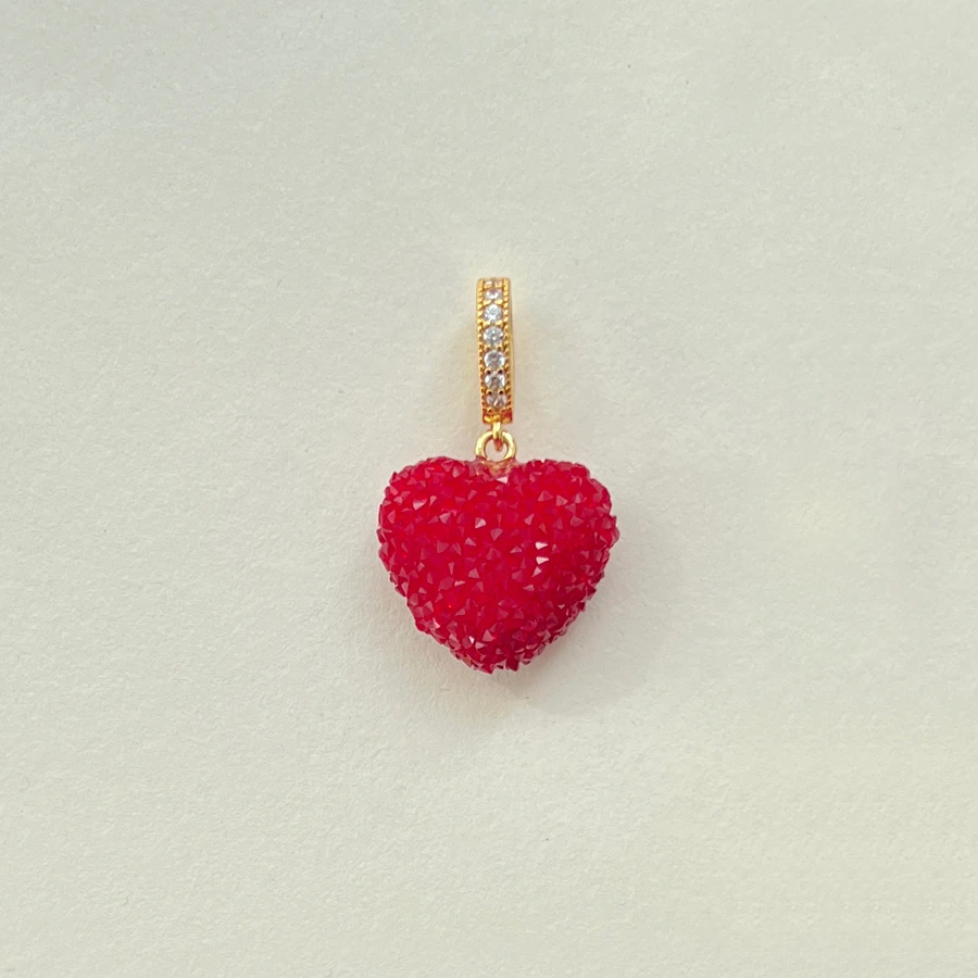 Kleurrijke Hart Hanger Trendy Engelse Woorden Hars Liefde Hart Zirkoon Charm Sleutelbeen Kettingen Ketting voor Vrouwen Y2K Mode-sieraden
