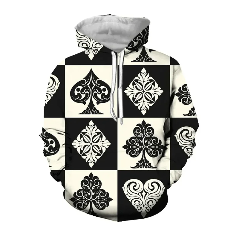 Hip Hop Playing Cards Element 3D Printed Hoodies For Men Clothing Funny Y2k Women Pullovers Casual Streetwear Tracksuit Hoody