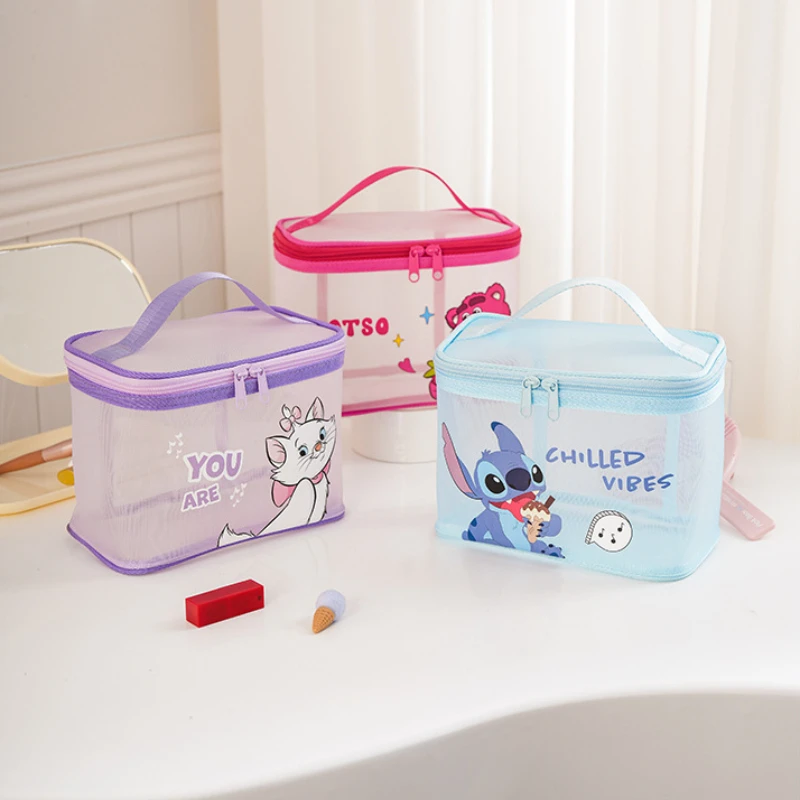 Disney Anime Stitch Large Capacity Travel Storage Bag Cartoon Multi Functional Waterproof Makeup Bag Women\'s Toilet Bags Gifts