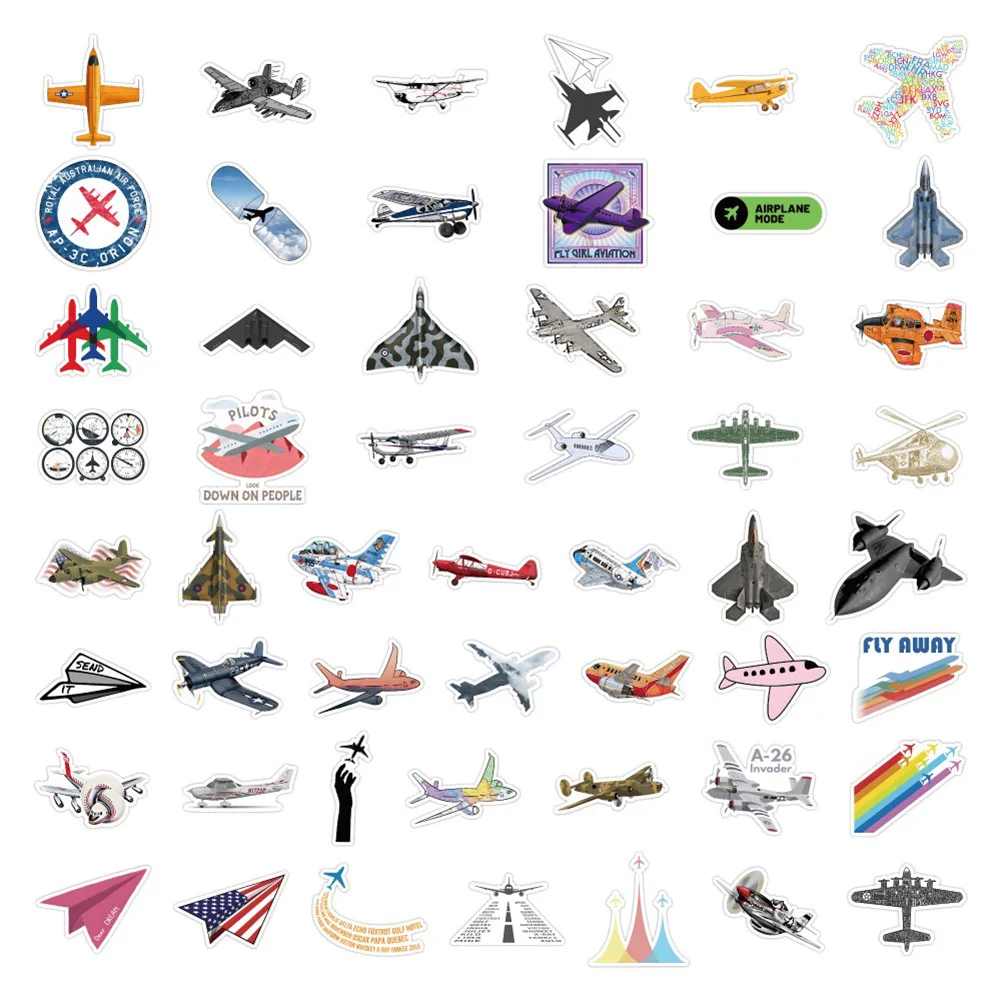 10/30/48PCS Airplane Cartoon Stickers DIY Laptop Luggage Skateboard Graffiti Decals Fun for Kid Toys Gift