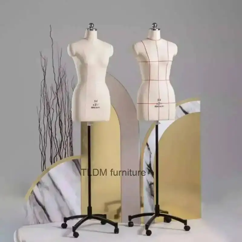 

Mannequin Female Body Clothes Sewing Tailor for Design and Bust Dress Form Stand Model Mannequin Display Stand with Wheels Base