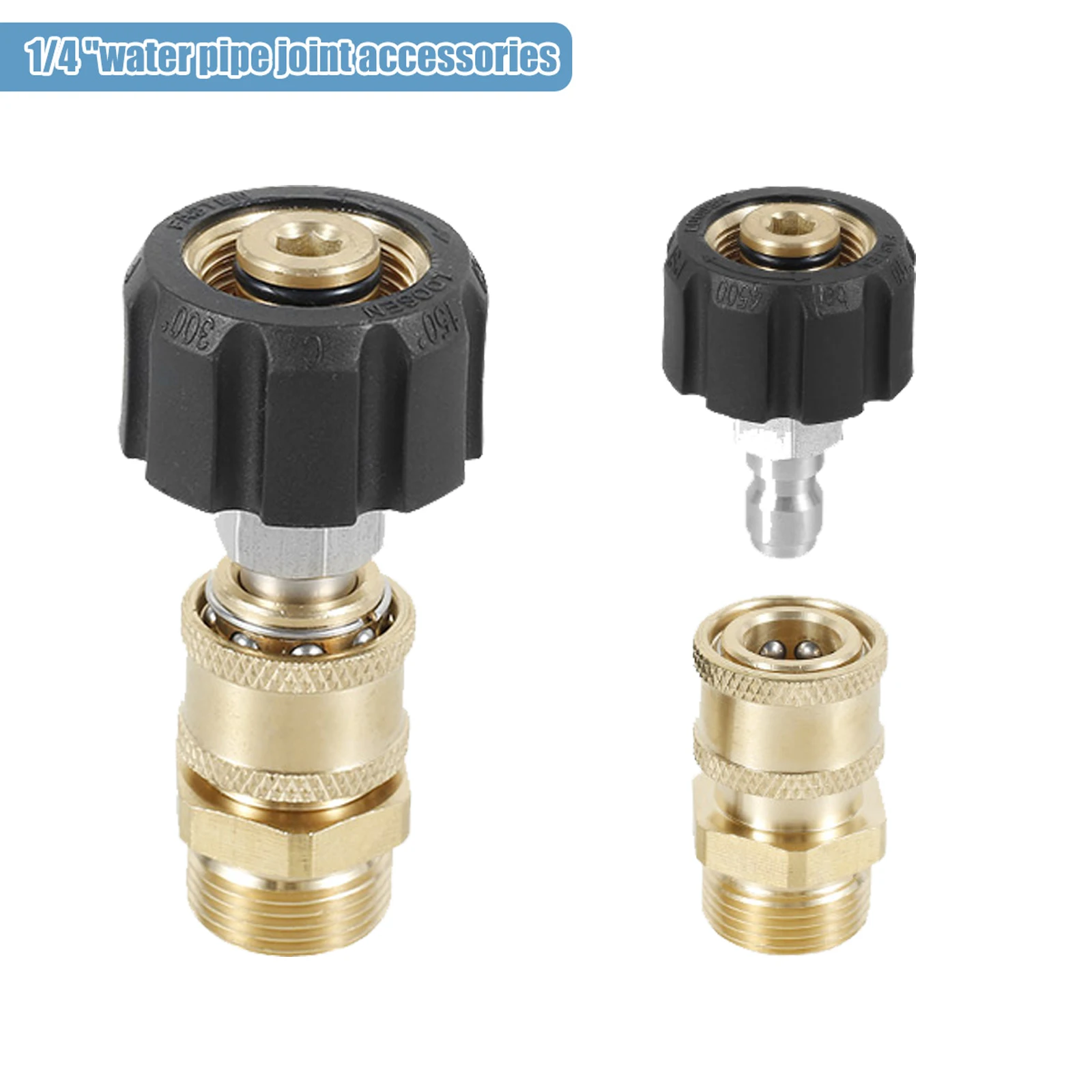 

Pressure Washer Hose Connector Adapter Set Quick Connect Gun to Wand M22 to1/4in Hose Gun Adapter Quick Release Connector