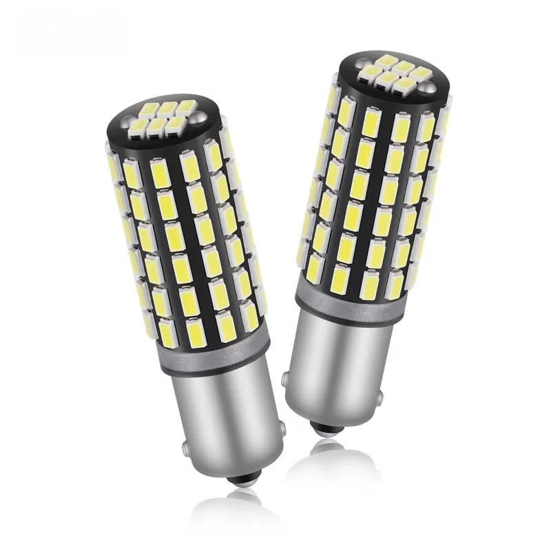 OBOLED 50PCS Car Auto Lamp CANBUS BA9S T4W LED Bulb for Back Up Reverse Side Marker Corner Tail Light 3014 Chip 78 SMD DC12V-24V