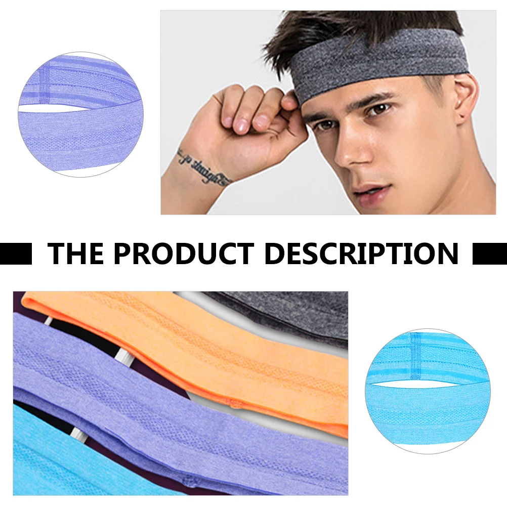 6 قطعة عصابة رأس رياضية مرنة القطن هيرباند اليوغا اللياقة البدنية الجري التنس أغطية الرأس الرجال امتصاص العرق إكسسوارات الشعر دائم