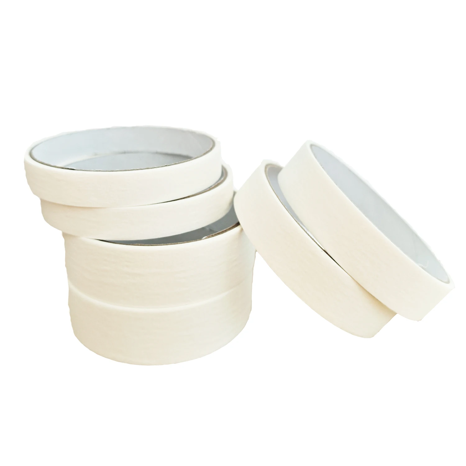 

6 Rolls Mix-Size White Masking Tape Paper Roll For Safe Wall Painting, Office, Labeling, Edge Finishing