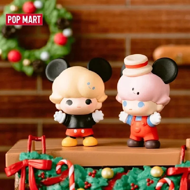 POPMART Dimoo World × Seri Disney Mainan Mini Blind Bag Klasik Mickey Mini Action Figure Koleksi Trendi Hadiah Anak-anak