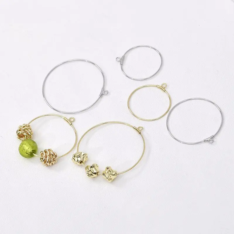 6PCS 20/25/30mm 14K Gold Filled Colorful Open Loop DIY Handmade Material Accessories Beade Earrings Bracelets Necklaces Pendants