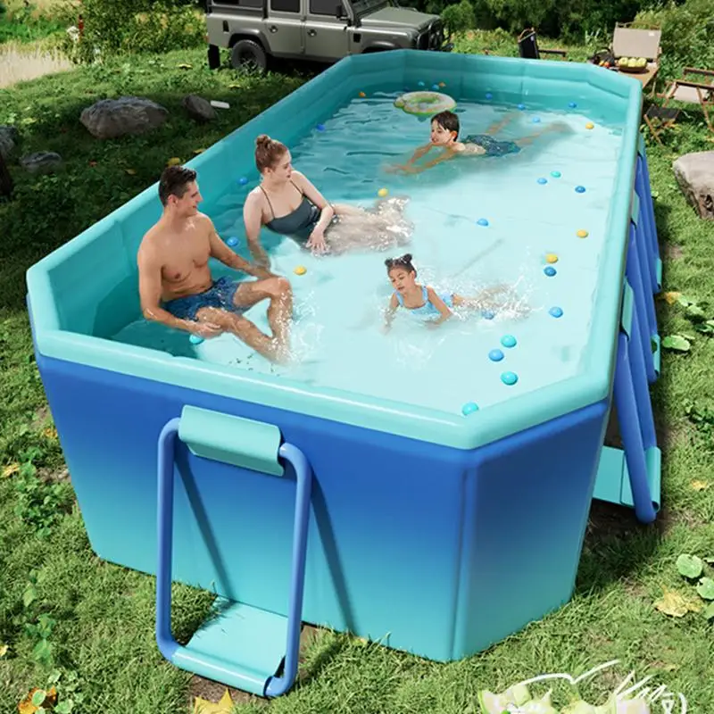 

Foldable Pools For Kids PVC Summer Swimming Pool Collapsible Swimming Pool Portable Bath Tub Non-Inflatable Kiddie Pool