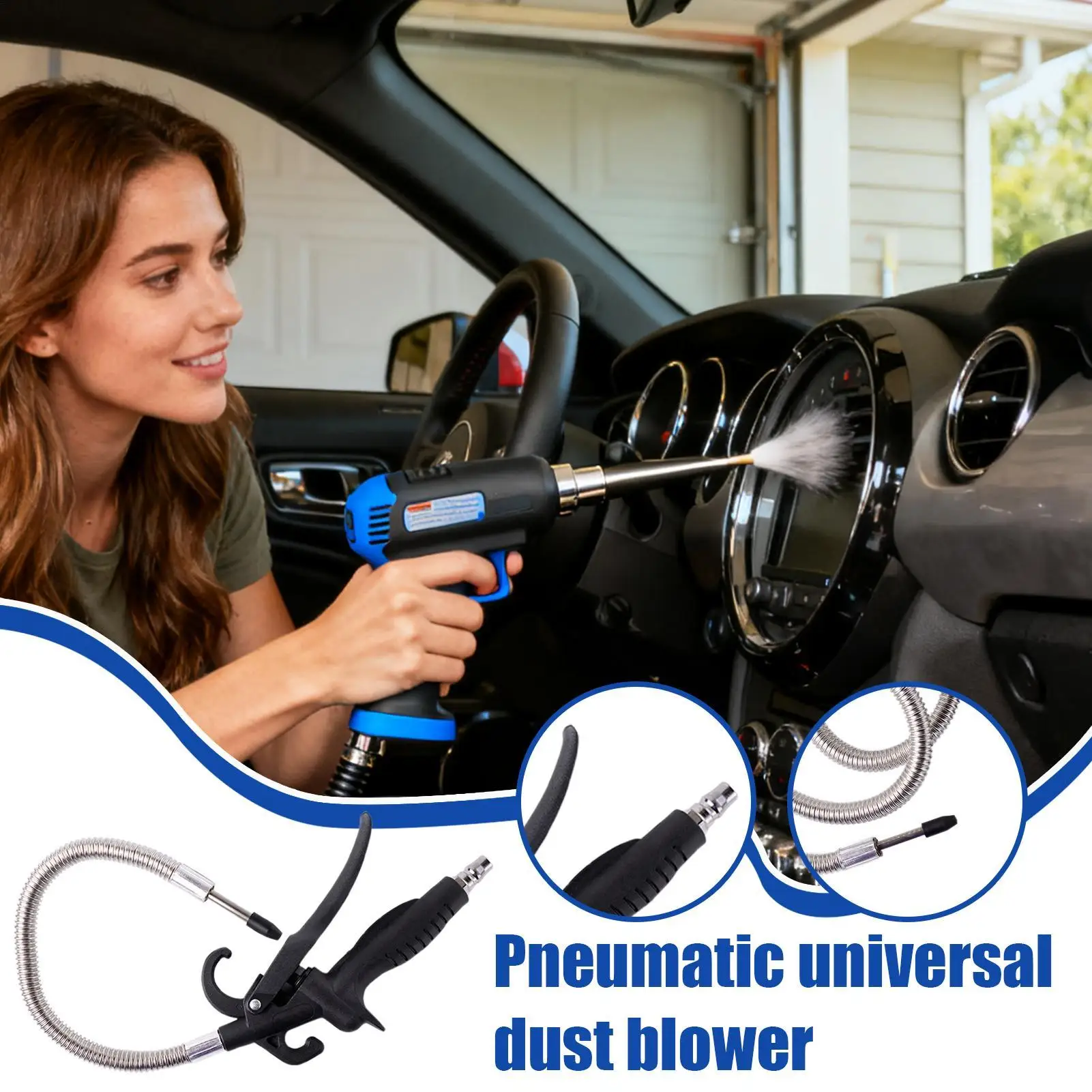 Handheld Blower High-Pressure Pneumatic Cleaner Dust Removal Tool For Engine Car Vehicle Automobile Home House Indoor Outdoor
