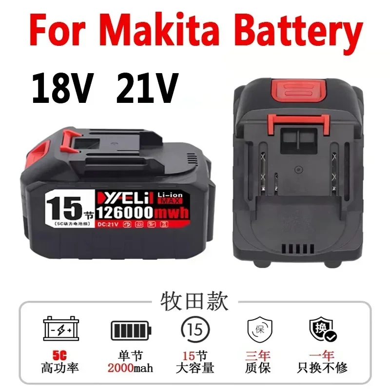 

for Makita 21V Battery 10000mAh Rechargeable Power Tools Battery 18V 21V makita Li-ion Replacement LXT BL1860B BL1860 BL1850