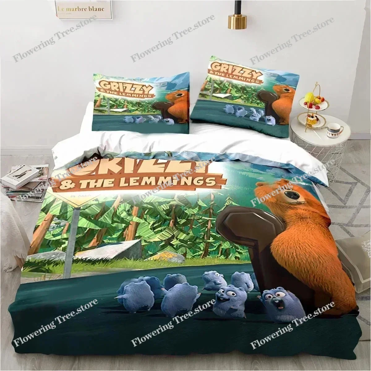 

Cartoon Grizzy N Lemmings Bedding Set Duvet Cover Bed Set Quilt Cover Pillowcase Comforter king Queen Size Boys Adult029963