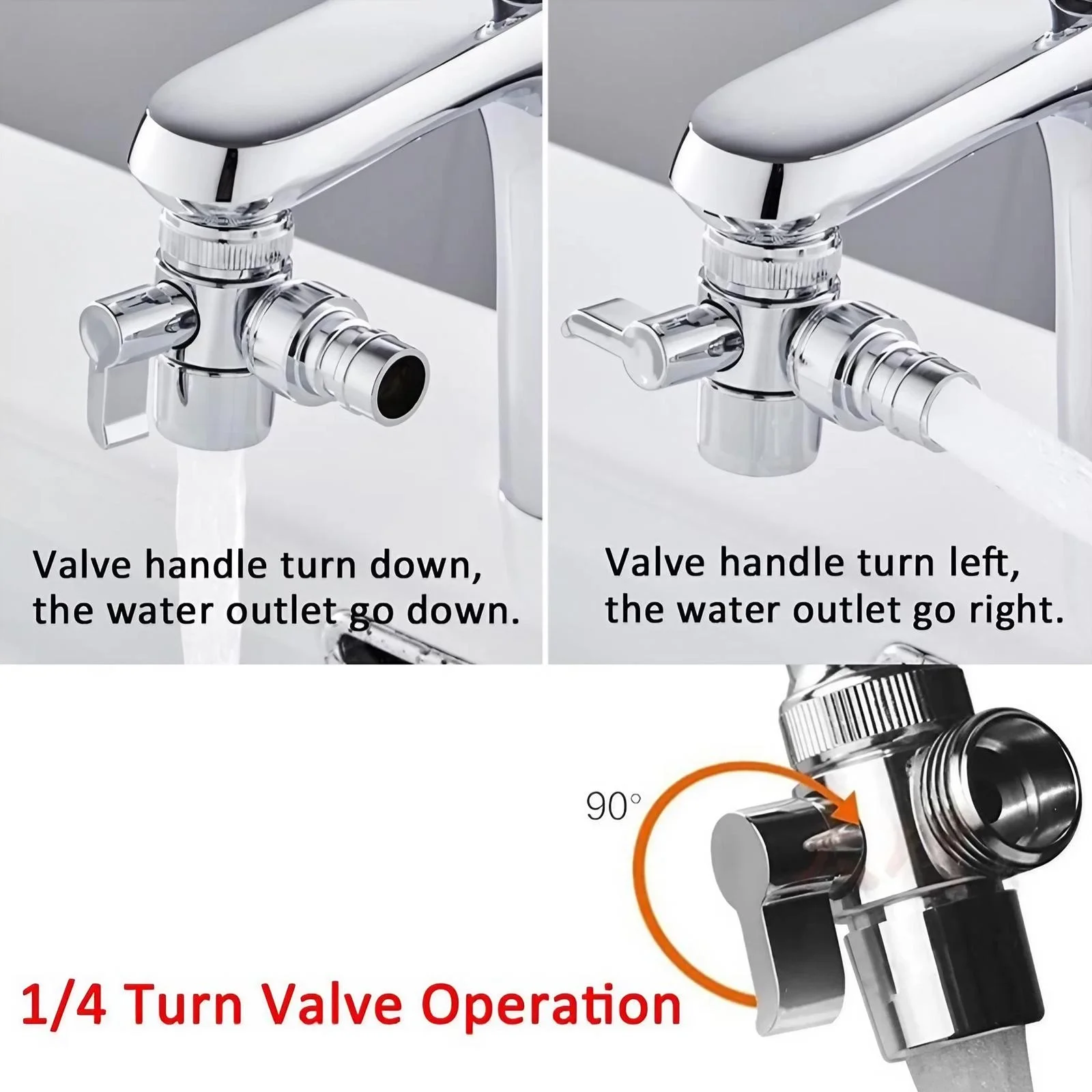 JJYY Faucet Diverter Valve Adapter, Switch Faucet Adapter Aerator Valve Diverter To Connect Washing Machine, Shower Garden Hose
