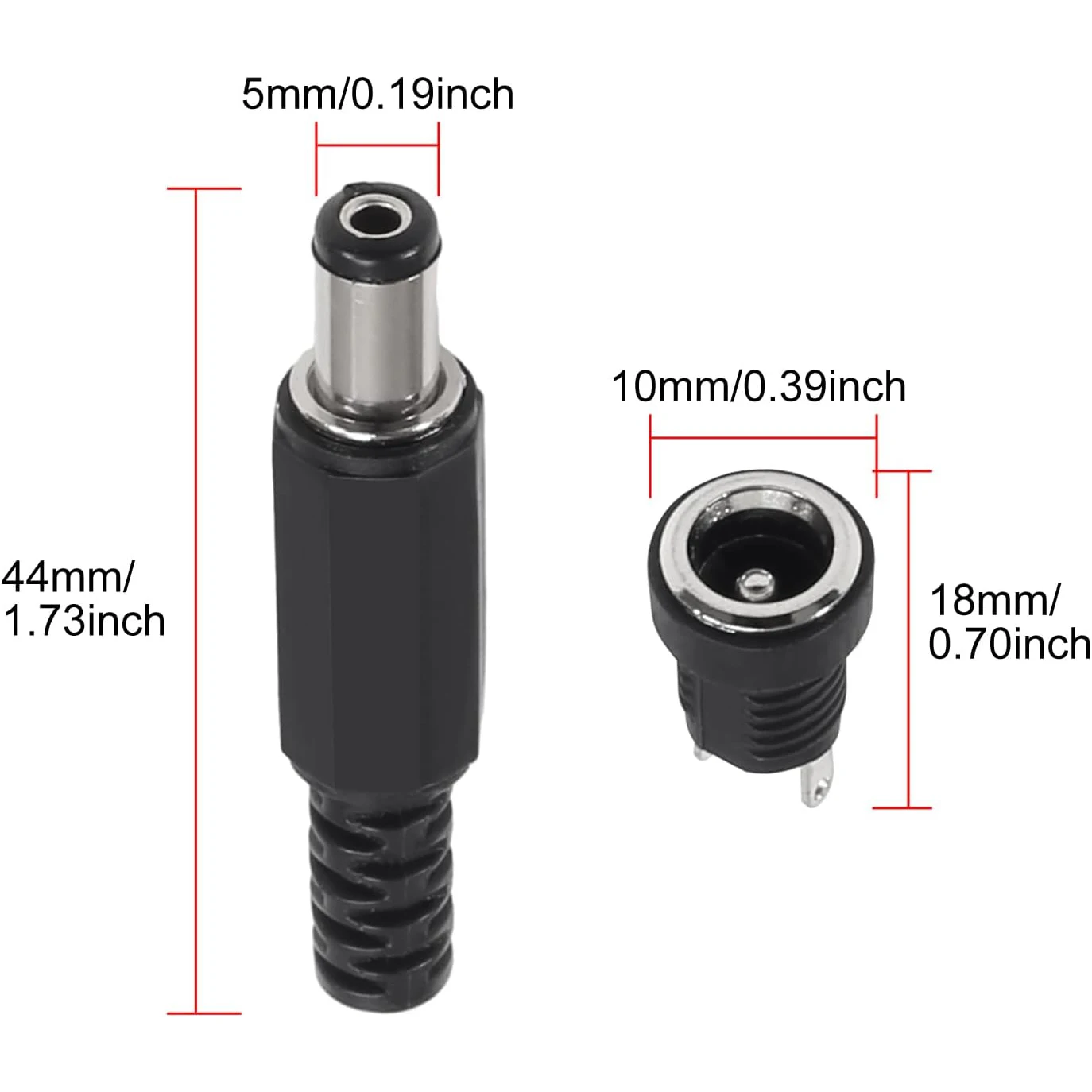 20 أزواج 5.5x2.1 مللي متر تيار مستمر امدادات الطاقة ذكر التوصيل + أنثى جاك لوحة جبل لحام سلك موصل 5.5*2.1 مللي متر تيار مستمر التوصيل موصل مقبس #5