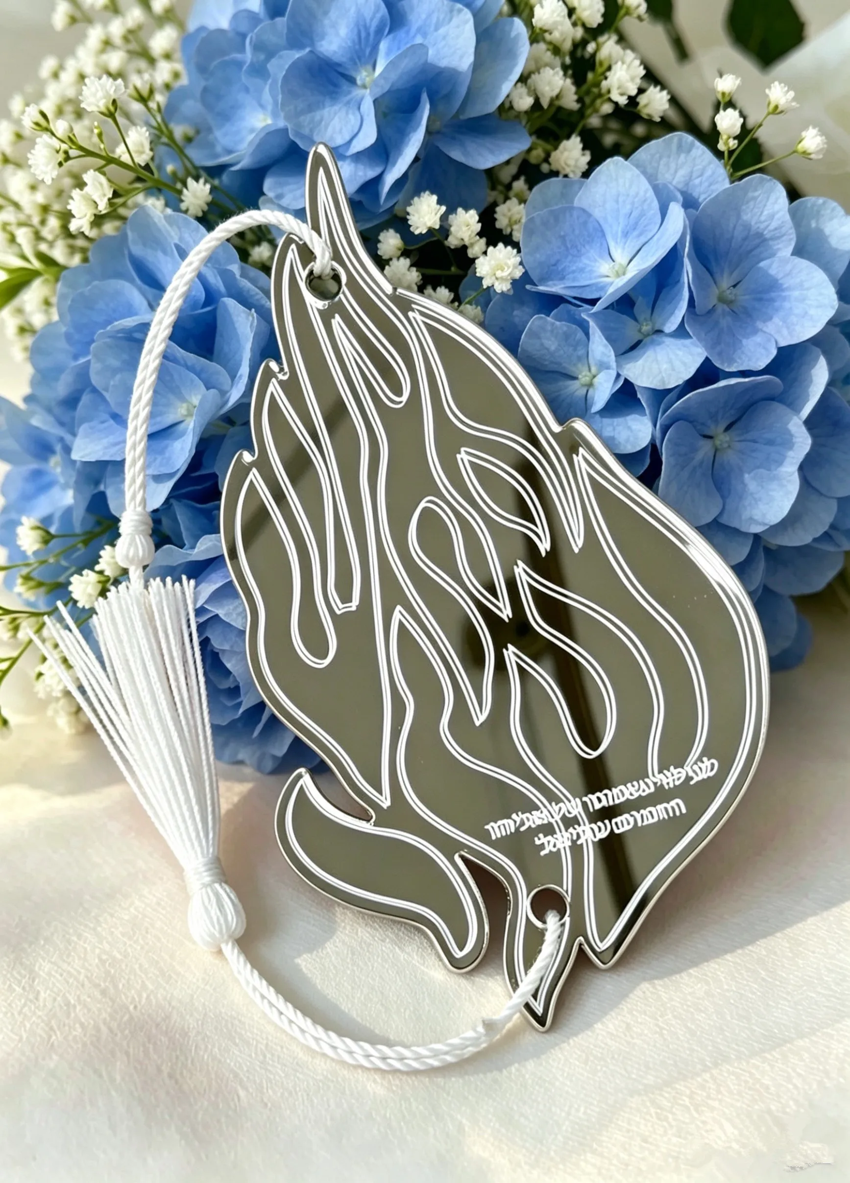 Karta Prezentowa Ślubna z Lustrzanym Srebrem i Płomieniem, Personalizowana Karta Podróżnicza z Breloczkiem, Karta Pamiątkowa na Święto Dziękczynienia, Bar Mitzwa, Imprezę — zdjęcie 5