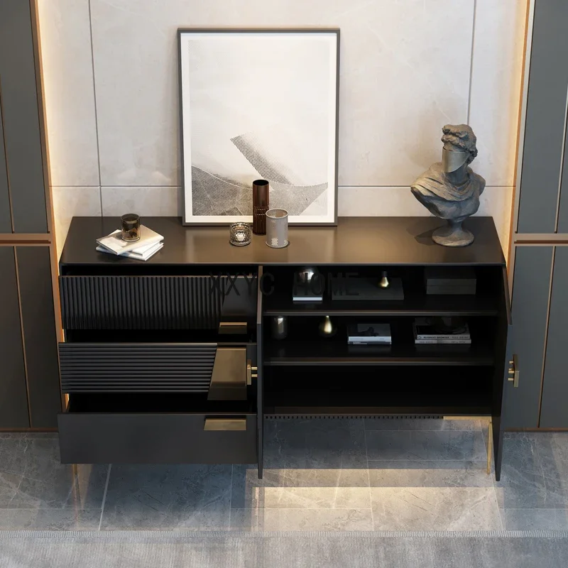 

Dressers Entrance Hallway Black Shoe Cabinet Villa Storage Wooden Console TV Table Luxury Kitchen Sideboard Furniture