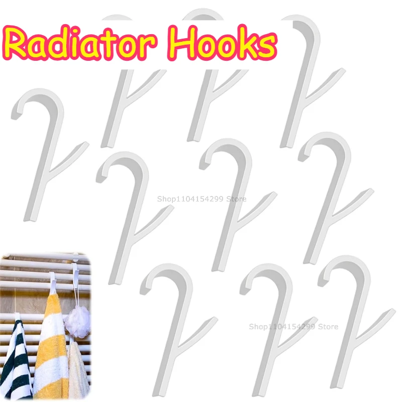 Radiator Hooks Bath Hook Holder Plastic Heated Towel Rail Hooks Radiator Hanger Towel Rack Hook Bathroom Kitchen Hanging(White)
