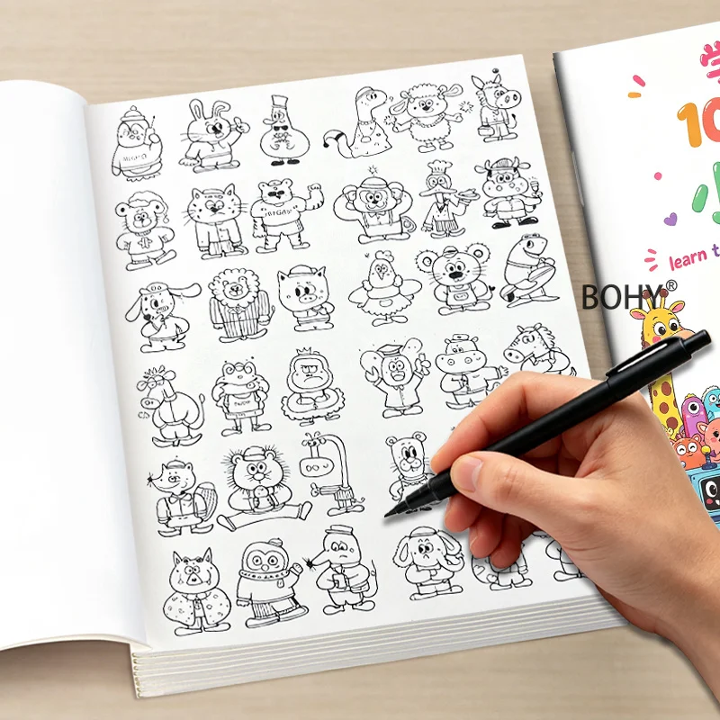 1 Pattern Drawing and Coloring Album, 32 Pages of Themed Illustrations Like Fun Small Animals/desserts/daily Small Objects