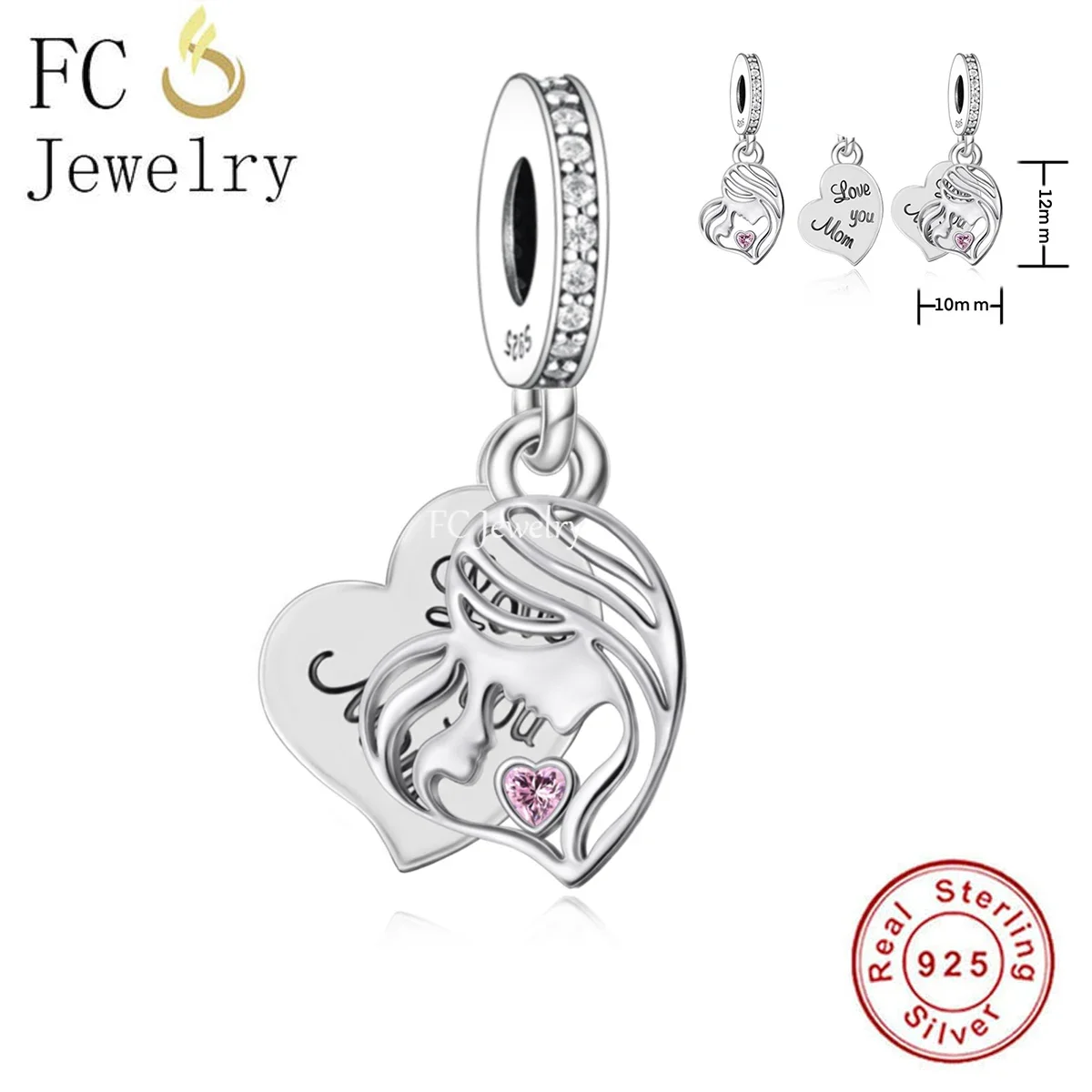 

Fit Original Pan Charm Bracelet 925 Sterling Silver Mother And Daughter Hug Love Each Forever Bead For Making Women Berloque