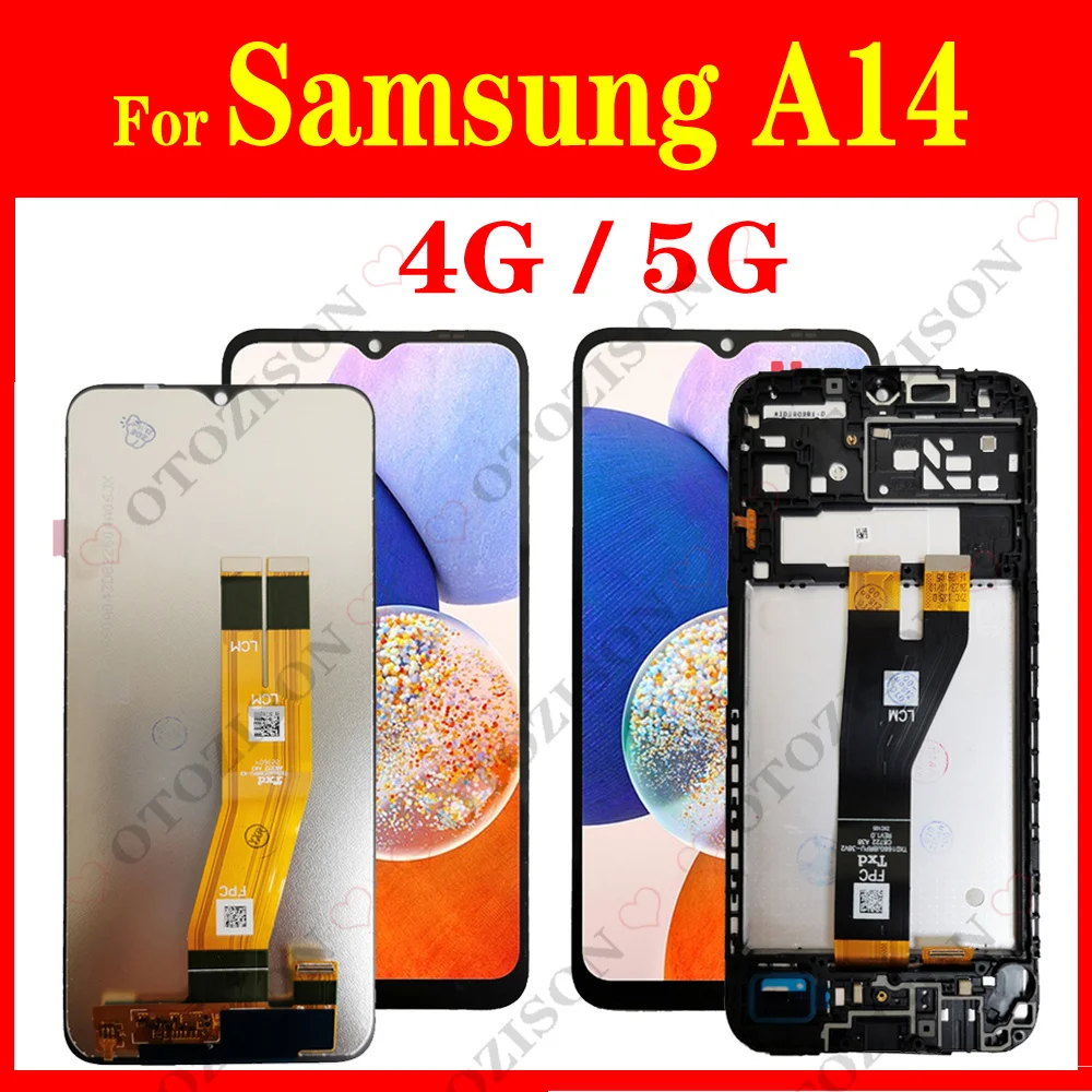 LCD With Frame For Samsung Galaxy A14 A145F A145P A145R Display A14 5G A146 A146B A146P A146U Screen Touch Digitizer Assembly