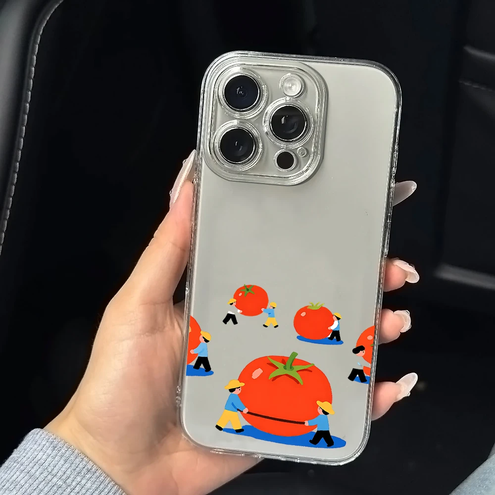 Big Tomatoes Silikon-Handyhülle für iPhone 17 16 15 14 13 12 11 Pro Xs Max Air Mini 7 8 6 6S Plus SE 2020 2022 Cover