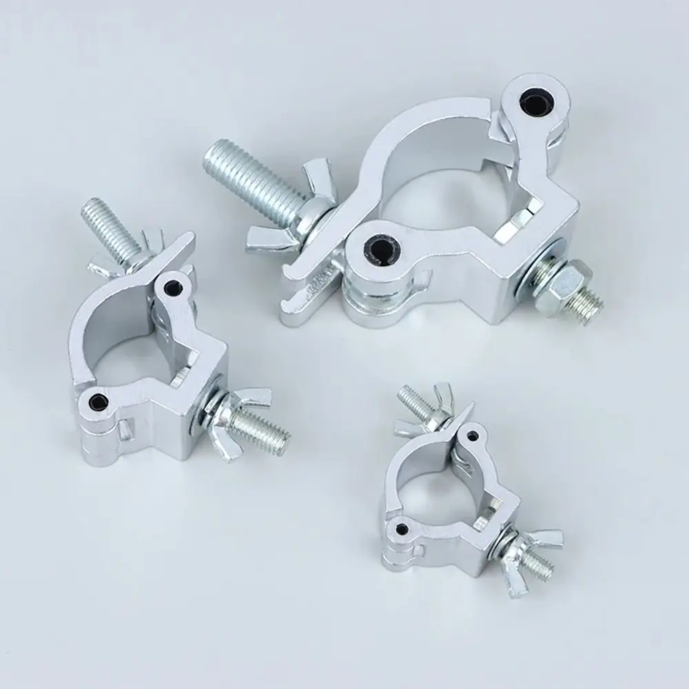 1Pcs Aluminium Legierung Bühne Lichter Truss Clamp Quick Release 18-21mm 38-52mm DJ Licht klemmen Clip Halterung Silber Lampe Aufhänger Haken