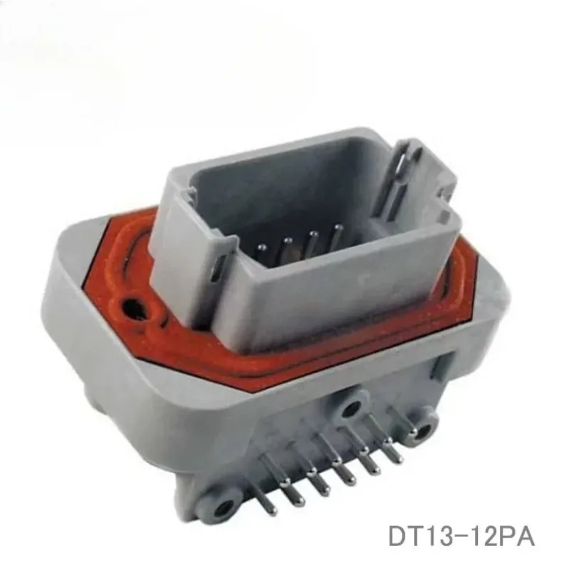 DT13-12PA 12 Position 2 Row Gray Sealed Panel Mount PCB Pin Header 13A Max Current Auto Machinery Control Connector