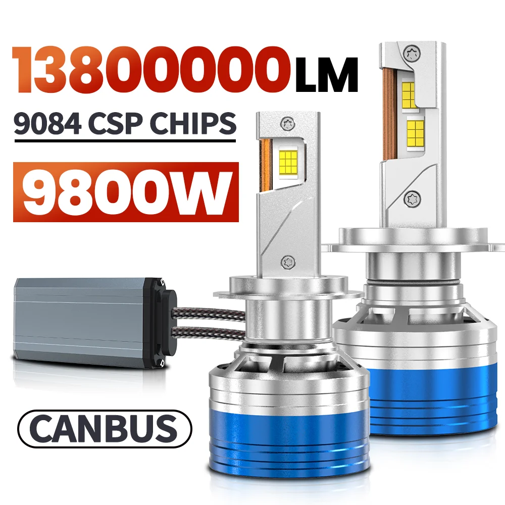 

H7 H4 H11 9800W LED CANBUS Headlight Bulb 13800000LM Super Bright H1 HB3 9005 HB4 9006 Automobile Led Light Diode Lamp 12V 24V