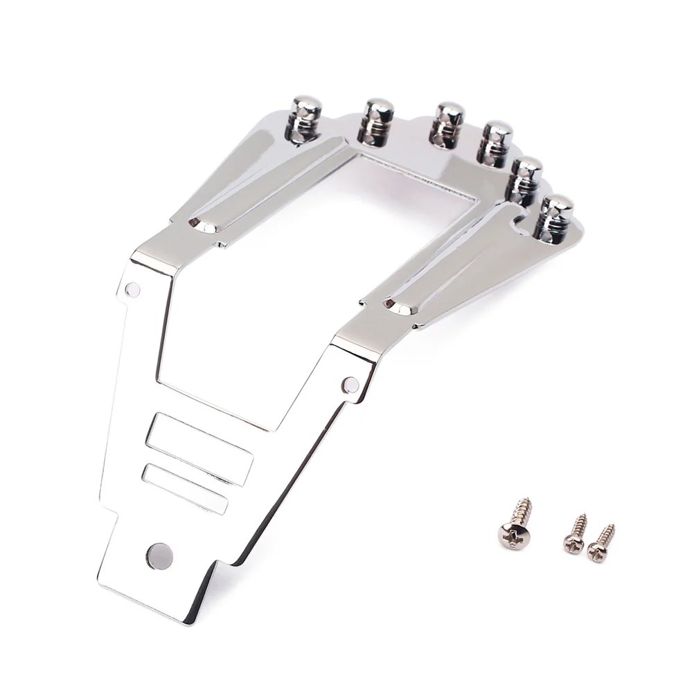 

Vintage 6 String Jazz Bridge Tailpiece Silver Height Adjustable Trapezoidal Design Compatible For Acoustic Electric Guitar
