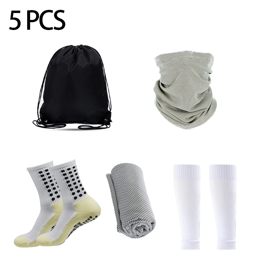 

5PCS set Sporty Hiking Socks Cycling Socks Quick Drying Towel Waterproof Bag Compression Stockings Sweat Absorbing Scarf