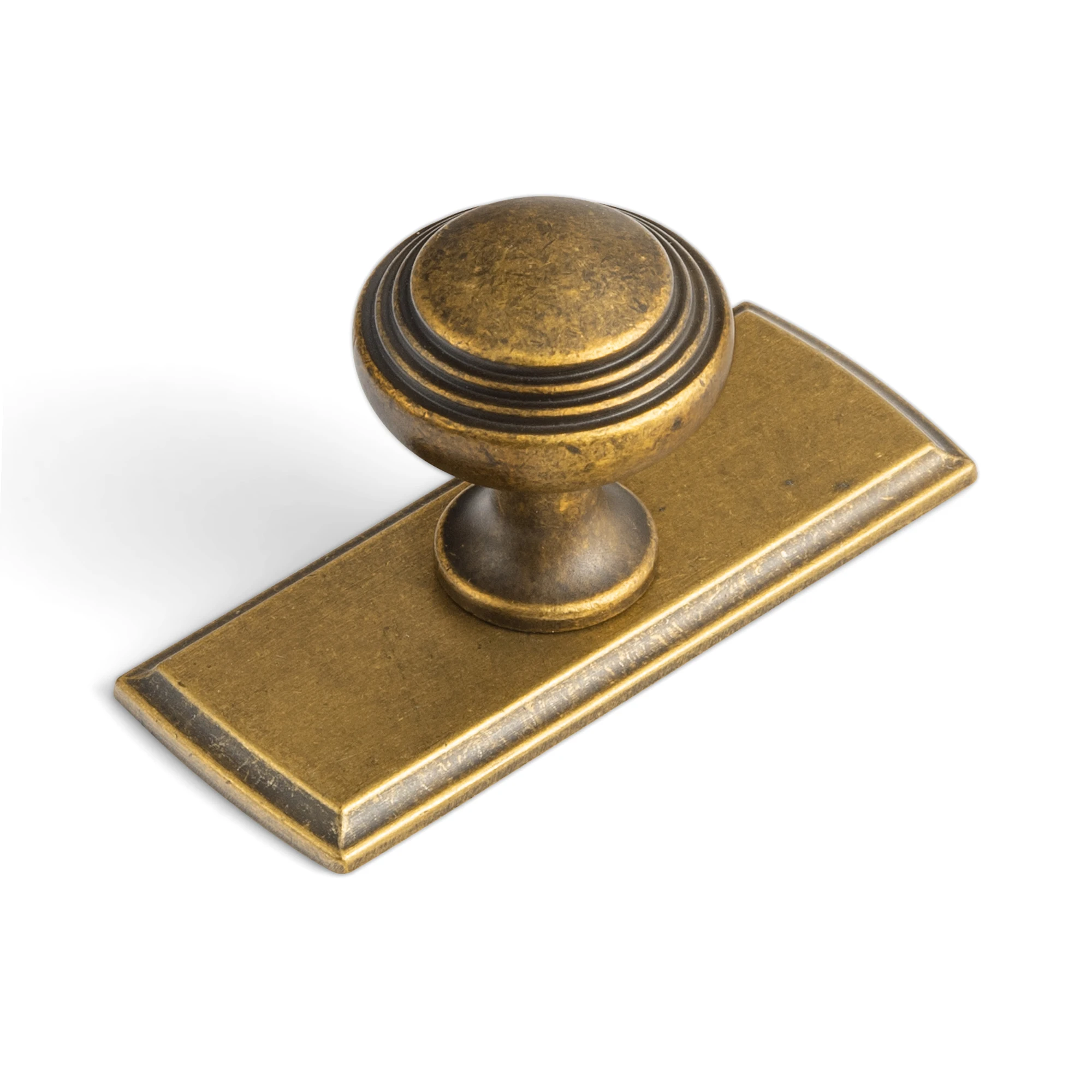 6Pack Antique Brass Cabinet Knob with Backplate Retro Drawer Pull Solid Zinc Alloy Cabinet Handles, Vintage Style Hardware For Dressers, Drawers, Kitchen, Vanity, Furniture, Closet