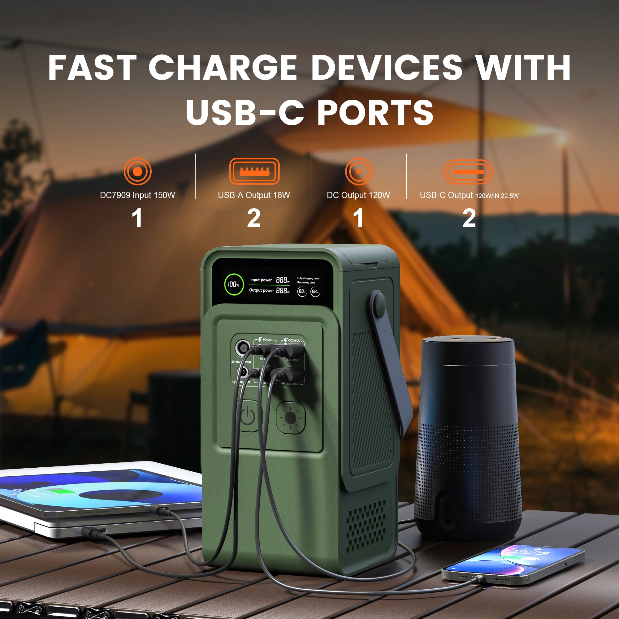 CTOLITY AP200L 192WH محطة الطاقة المحمولة PowerBank 200W 60000mAh LiFePo4 بطاريات مولد الطاقة الشمسية التخييم الطاقة الاحتياطية