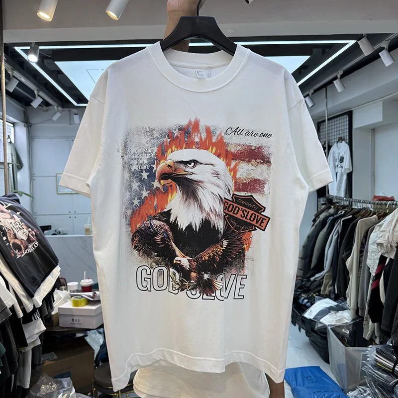 

Летняя повседневная футболка большого размера ort Sve с принтом орла и животного, свободная футболка Teen Faion, круглая футболка Ne