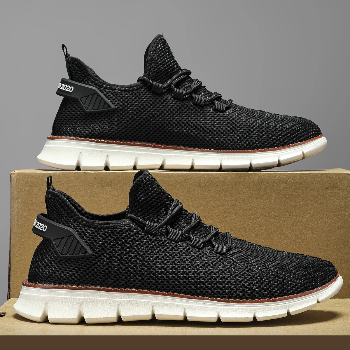 

Men Casual Sport Shoes Breathable Lightweight Sneakers Outdoor Mesh Black Running Shoes Athletic Jogging Tenis Walking Shoes