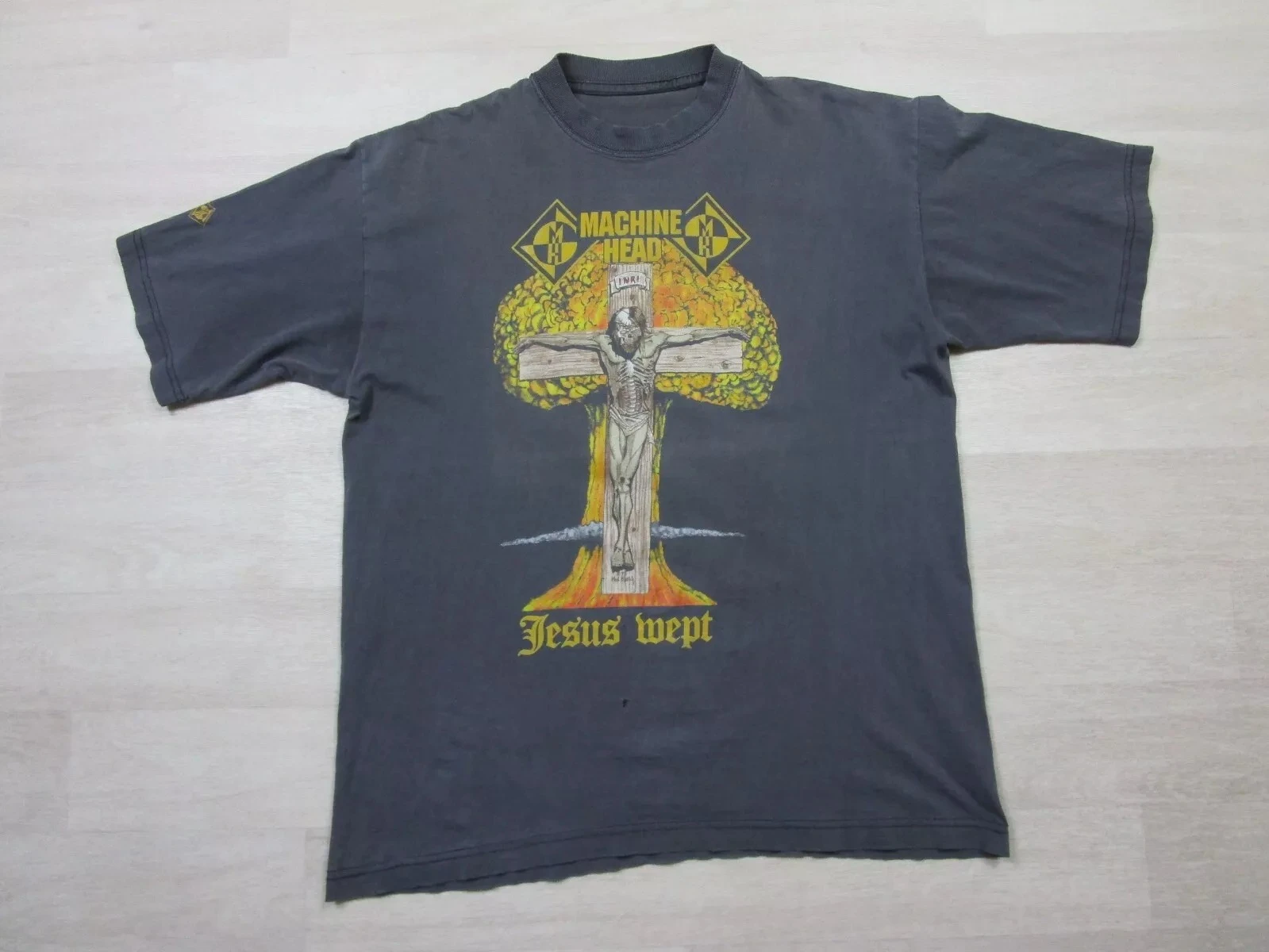 

Vintage Machine Head T Shirt 1995 Jesus Wept Double-Sided Band Graphic Band Tshirt Men Street Short-sleeved Women Cotton Top
