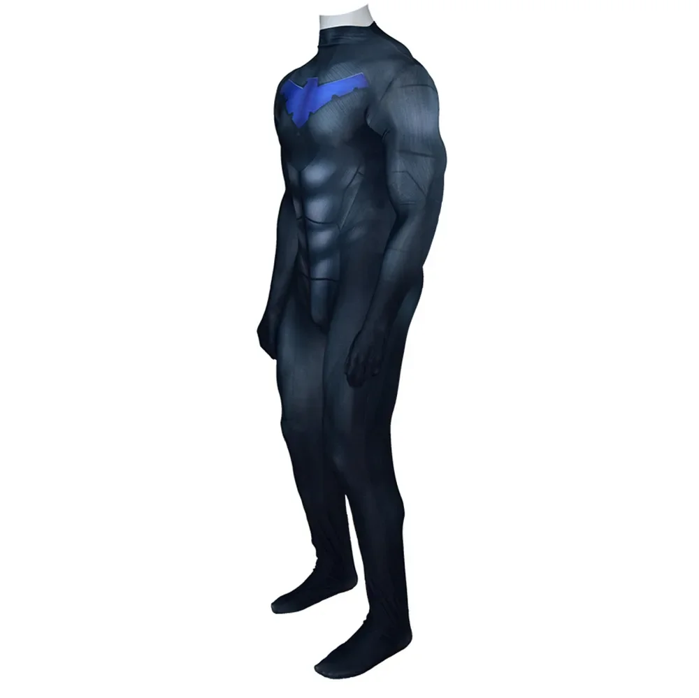 Titans Nightwing Costume Cosplay Spandex 3D stampato abiti Zentai Costume di Halloween Superhero Cosplay body per adulti/bambini